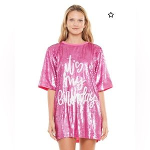 Pink Sequin “It’s my Birthday” Dress